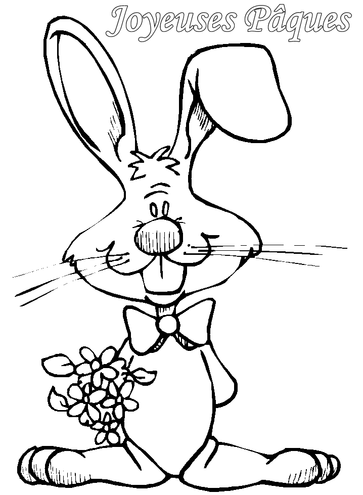 COLORIAGE LAPIN DE P�QUES