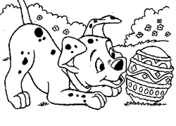 Coloriage Chien oeuf de Paques