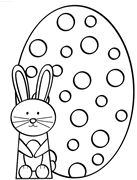 Coloriage P�ques: Lapin de P�ques