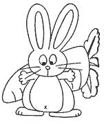 Coloriage Lapin de P�ques et carotte