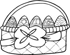 Coloriage panier oeufs de P�ques